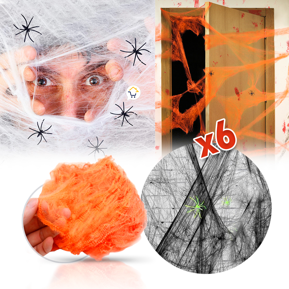 Miniatura 2 de Telaraña Decorativa X6 Arañas 4016